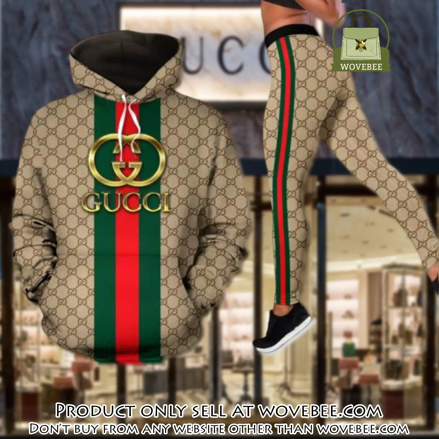 Gucci stripe hoodie legging set luxury for women vv5 wvb5816176